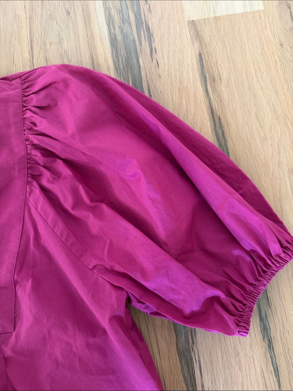 ba&sh Fuchsia Puff-Sleeve Tie-Front Blouse XS - Picture 3 of 5